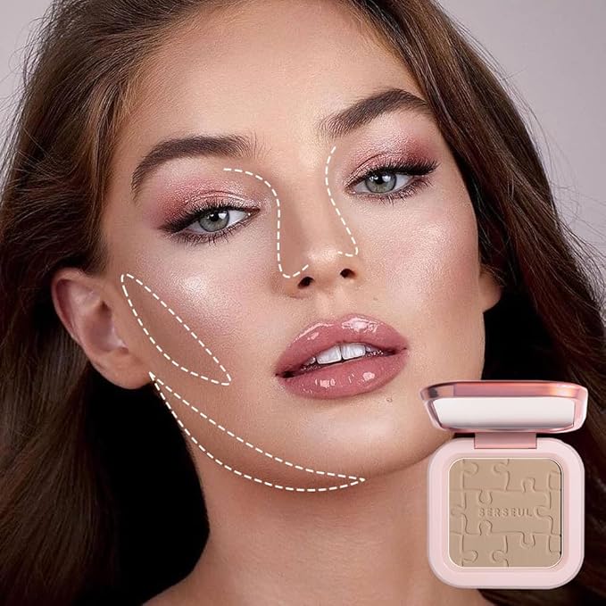 Contour Palette Face Sculpting Grey Contour Powder Palette Face Bronzer Makeup Contouring Palette with Mirror - Highly Pigmented Contour Shadow For Light Skin tone-VivaGrace Women