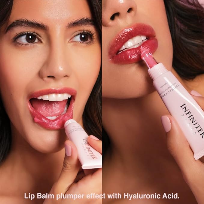 Infinitek Paris Luxury Lip Balm with Hyaluronic Acid - Hydrating Lip Gloss Plumper, Volumizing Tinted Lip Balm Makeup, Plumping Lip Gloss to Nourish & Repair Damaged Lips, 0.33 oz / 9.35 g-VivaGrace Women