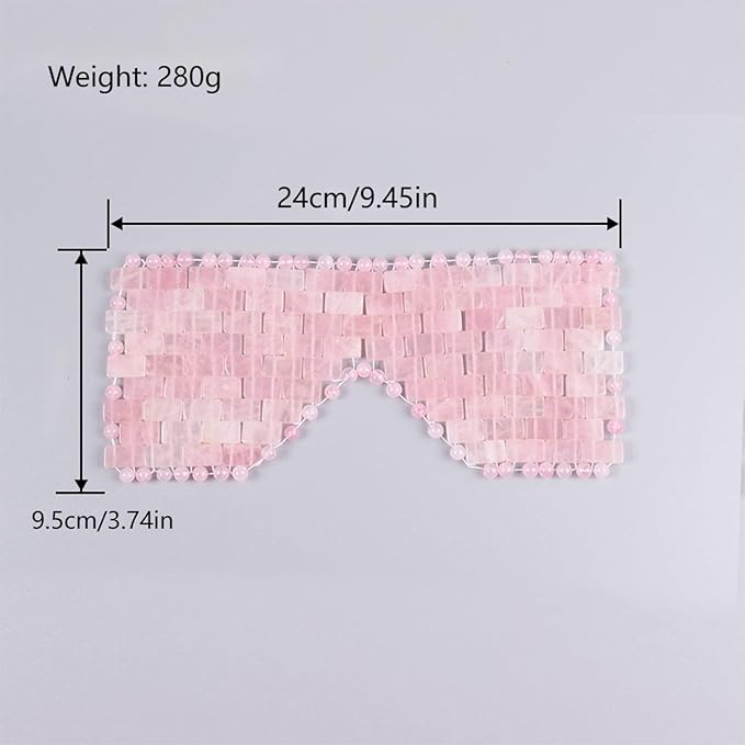 Rose Quartz Eye Mask, Jade Eye Mask 100% Natural Crystal Eye Mask, Reusable Gemstone Eye Mask Eliminate Wrinkles Puffiness Headache and Migraine Relief Hot or Cold Using-VivaGrace Women
