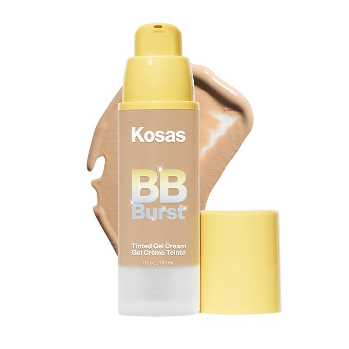 Kosas BB Burst Tinted Face Gel Cream - Supports Healthy Collagen, Smoothes Skin, Hydrates & Moisturizes - Lightweight Buildable Coverage - Medium Tan Warm 25, (1 Oz/30 ML)-VivaGrace Women