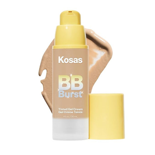Kosas BB Burst Tinted Face Gel Cream - Supports Healthy Collagen, Smoothes Skin, Hydrates & Moisturizes - Lightweight Buildable Coverage - Medium Tan Warm 25, (1 Oz/30 ML)-VivaGrace Women