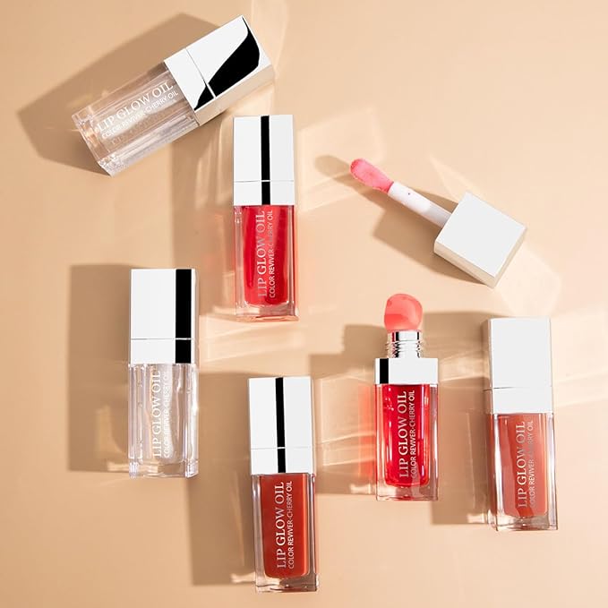 Lip Glow Oil Long Lasting Plumping Transparent Lip Balm Moisturizing Lip Oil Repairing Lip Lines and Prevents Dry Cracked for Lip Care and Dry Lips (Set-B)-VivaGrace Women