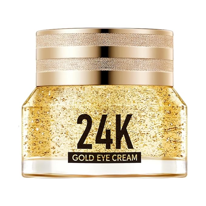 24K Gold Hyaluronic Acid Anti-Aging Multi-Effects Eye Cream - For Dark Circles & Fine Lines - With Hyaluronic Acid & Ingredient Gold, 1.4 Oz-VivaGrace Women