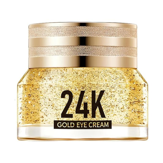 24K Gold Hyaluronic Acid Anti-Aging Multi-Effects Eye Cream - For Dark Circles & Fine Lines - With Hyaluronic Acid & Ingredient Gold, 1.4 Oz-VivaGrace Women
