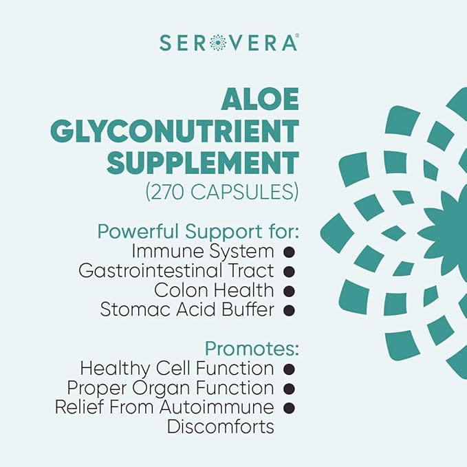 AMP Organic Aloe Glyconutrient Supplement - Support Immune System, Digestive Tract, and Colon Health 270 caps-VivaGrace Women