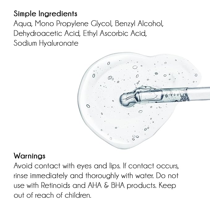 Hyaluronic Acid Serum for Face with Vitamin C, Brightening Serum, Pure, Hydrating Serum to Plumb Skin, Reduce Fine Lines, Wrinkles and Dark Spots, Low Molecular Weight [0.75 oz]-VivaGrace Women