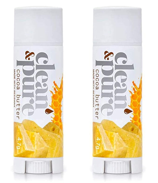 Lip Balm 2-Pack (Cocoa Butter) | Manuka Honey Beauty Products | Lip Care Set With 100% All Natural Beeswax and Vitamin E Oil | Flavored Lip Balm for Dry, Chapped Lips-VivaGrace Women