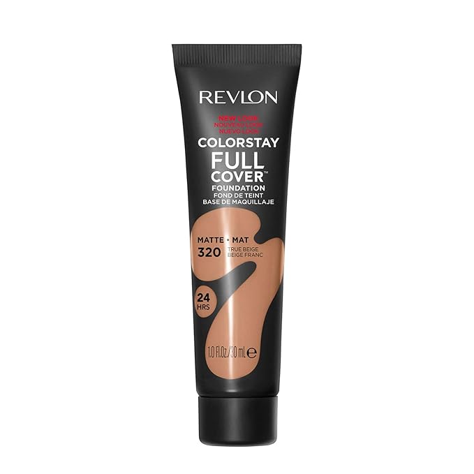 Revlon Liquid Foundation, ColorStay Face Makeup for Normal and Dry Skin, Longwear Full Coverage with Matte Finish, Oil Free, 320 True Beige, 1.0 Oz-VivaGrace Women