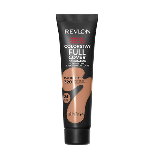 Revlon Liquid Foundation, ColorStay Face Makeup for Normal and Dry Skin, Longwear Full Coverage with Matte Finish, Oil Free, 320 True Beige, 1.0 Oz-VivaGrace Women