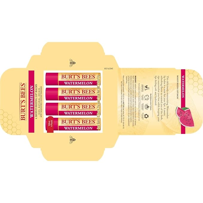 Burt's Bees 100% Natural Origin Moisturizing Lip Balm, Watermelon, 4 Tubes-VivaGrace Women