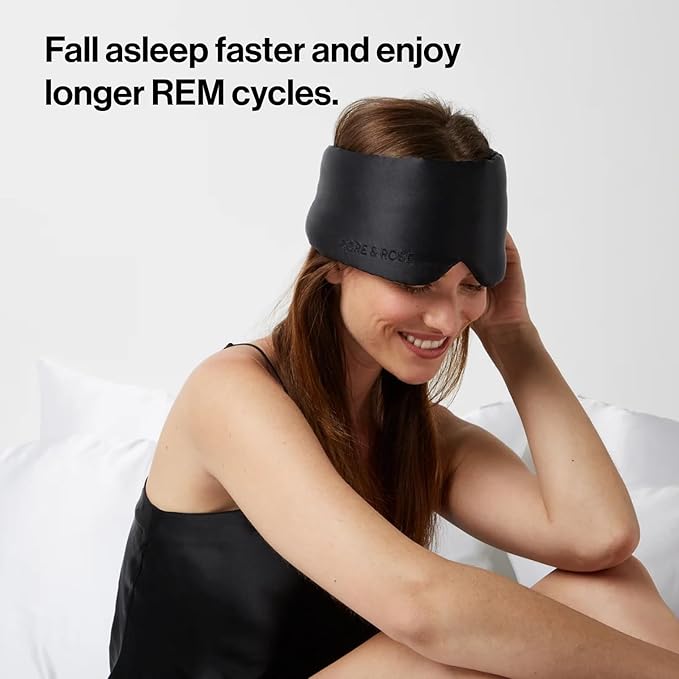 Dore & Rose Deep Sleep Mask Light Blocking, 23 Momme Mulberry Silk Eye Mask, Ultra Soft, Adjustable - Travel Sleeping Mask for Men & Women - Black-VivaGrace Women