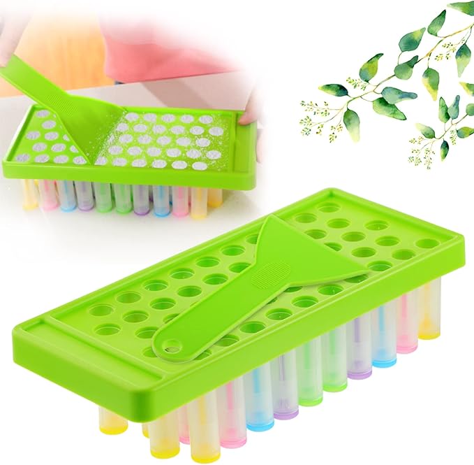 Maitys 2 Sets Lip Balm Tray and Spatula Portable Lip Balm Filling Tray and Spatula Set Lip Balm Tube Holder Lip Balm Tubes Tray Lip Balm Containers Lip Gloss Making Kit(Green)-VivaGrace Women