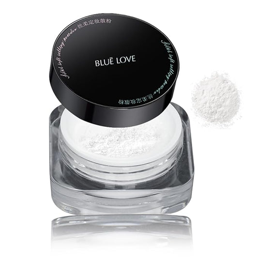 BLUE LOVE Setting Powder Makeup for Oily Skin, Oil Control Smooth Face Makeup Powder Foundation, Waterproof Setting Powder Compact, Oil Control Face Pressed Loose Powder(Transparent)-VivaGrace Women
