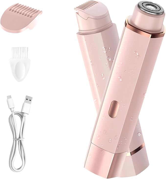 Bikini Trimmer for Women, 2 in 1 Electric Razors for Women, IPX7 Waterproof, USB Rechargeable Wet and Dry Shaver, Suitable for Hair Removal All Over The Body-VivaGrace Women