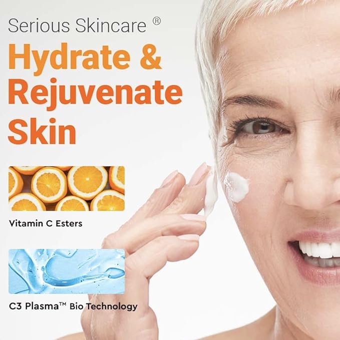 Serious Skincare - C3 Vitamin C Ester Eye Beauty Treatment with Hyaluronic Acid - For Dull & Dry Under Eyes - Soothing C3 Plasma Gel Formula for Fine Lines, Wrinkles, Discoloration - 0.5 oz.-VivaGrace Women