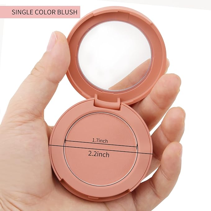 Boobeen Powder Blush, Single Color Blush Face Blush Palette Matte Baked Cream Blush Makeup Powder, High Pigment Pressed Blush for Create a Natural Cheek Flushed Look-VivaGrace Women