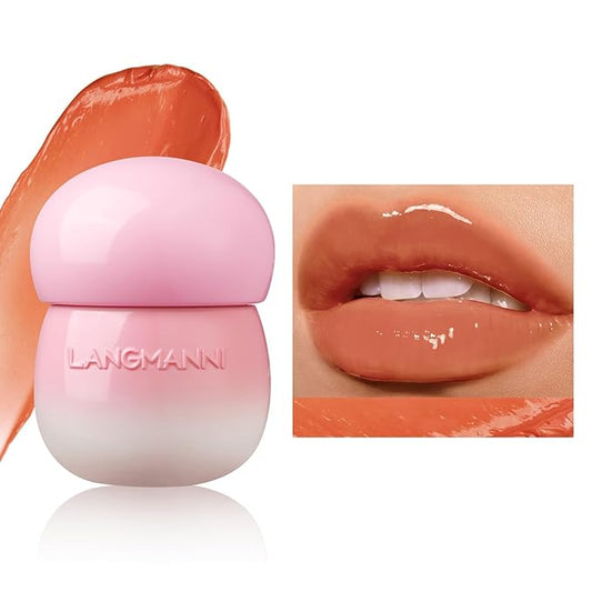Glow Lip Balm Plumping Moisturizing Lip Balm For Dry, Chapped Lips, Sheer Tint Color, High Shiny Lip Gloss Non-stick Lip Stian Lipstick, Lip Sleeping Mask Nourish & Hydrate Tinted Lip Balm(4# Orange)-VivaGrace Women