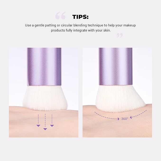 Jessup Foundation Brush for Liquid Makeup, Face Kabuki Makeup Brush for Contour Powder Blush and Bronzer, Ultra-Soft Fiber Perfect for Blending Liquid AS003-VivaGrace Women