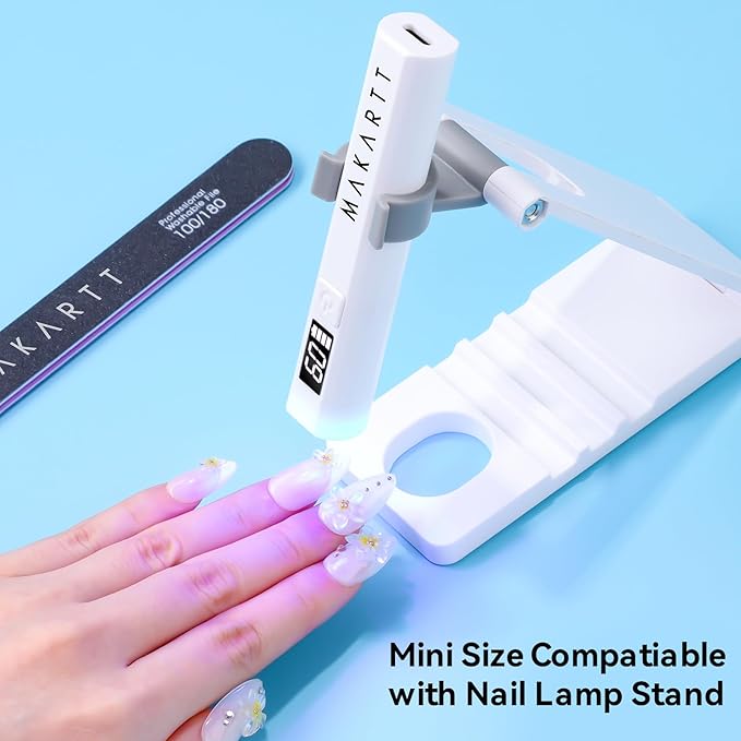 Makartt UV Light for Gel Nails: Handheld Mini Flash Cure Lamp Portable Lumière Nail Dryer for Curing Gel Polish Nail Glue Rechargeable USB Nail Light with LCD 2 Timer for Fast Drying Home Salon Use-VivaGrace Women