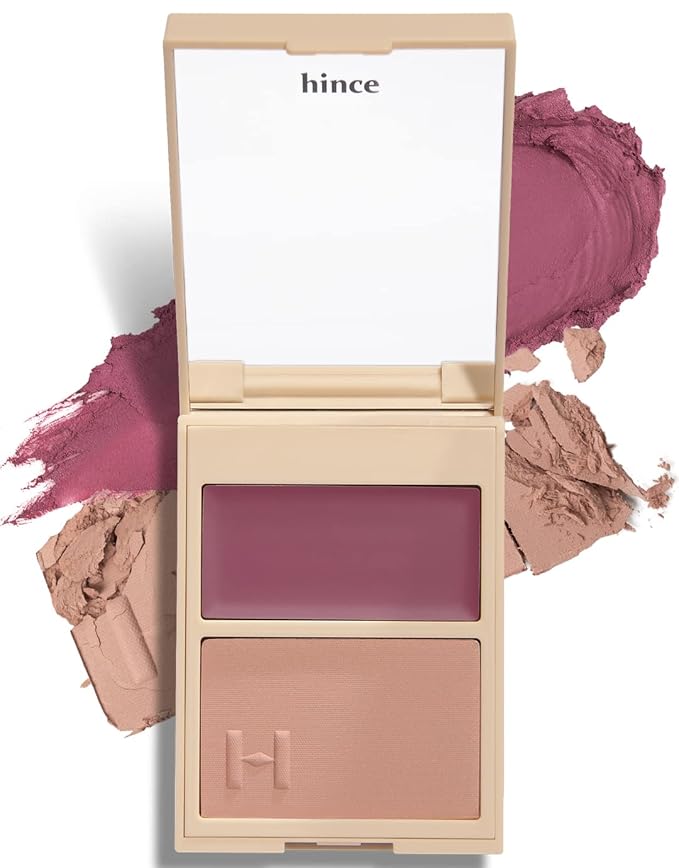 hince True Dimension Layering Cheek - Cream & Pressed Powder 2 Different Shades & Textures - Silky Seamless Long Lasting Blush Makeup - Muted Beige & Elegant Rose Beige (1, REFINEMENT, L004)-VivaGrace Women
