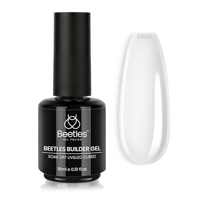 Beetles Builder Gel for Nails 0.51 OZ 8 in 1 Clear Nail Builder Strengthener Gel Enhancement Nail Gel Building Nail Apex for Beginners & DIY Salon Manicure-VivaGrace Women
