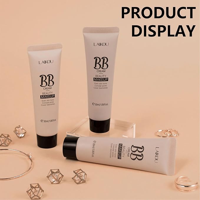 KWOLYKIM 2PCS Hydrating Makeup BB Cream, Tinted Moisturizer Face Makeup BB Cream Foundation Waterproof Concealer Brighten Color Correcting Cream Nude Makeup Long Lasting for All Skin(Deep)-VivaGrace Women