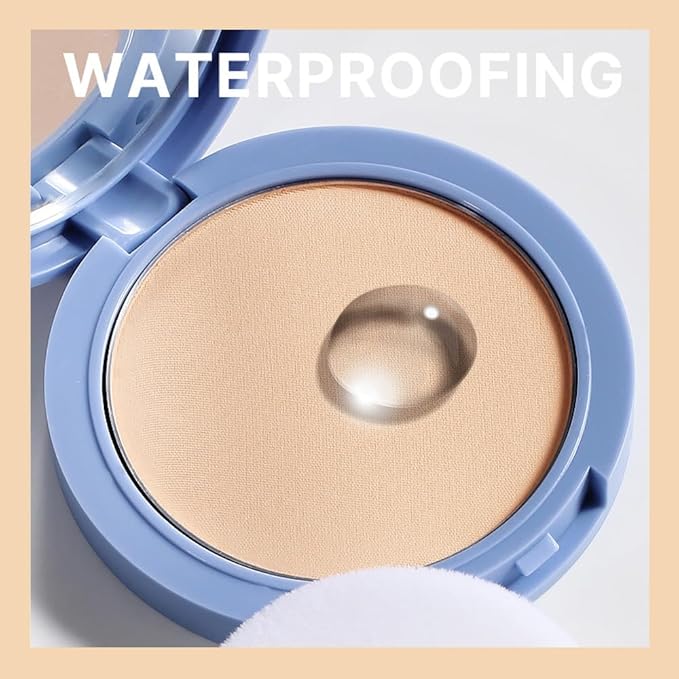 evpct Kaely Oil Control Pressed Face Powder, Get Smooth Flawless Fine Lines and Lightweight Finishing Foundation, Control Shine Long Lasting Waterproof Face Setting Powder Cosmetic, 05 Ivory Buff-VivaGrace Women