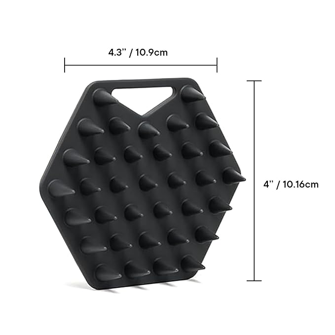 TOOLETRIES Scalp Scrubber - Silicone Exfoliating Hair Scrubber for Men, Bath & Shower Accessories - Durable Scalp Massager That Boosts Circulations & Strengthens Hair - Charcoal-VivaGrace Women