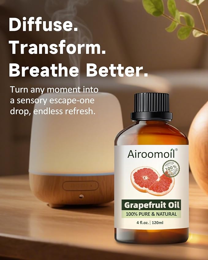 Pure Grapefruit Essential Oil - Fresh Citrus Scent Aromatherapy for Diffusers, Candle Soap Making, Massage Oil 4 Fl Oz-VivaGrace Women