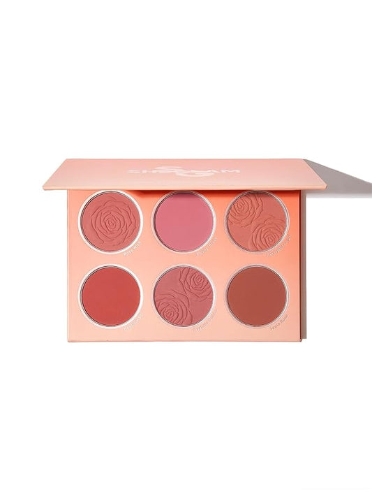 SHEGLAM Floral Flush 6-Color Blush Palette Long Lasting High Pigment Matte Pressed Powder Blush for Cheeks-VivaGrace Women