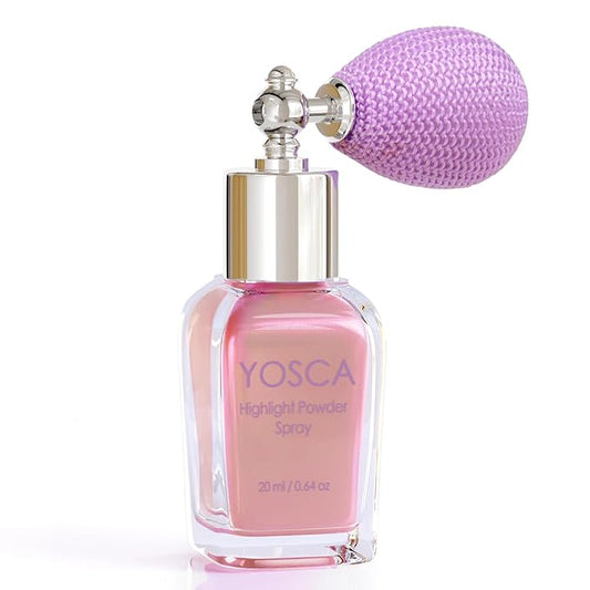 Yosca Highlighter Powder Spray, 20ML Cosmetic Grade Shimmer Powder Pink Glitter Spray Sparkle Highlighter Makeup Festival Concert Accessorise for Rave Clothes Hair Face Nail Art - Pinky Tulip-VivaGrace Women