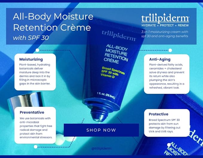 Trilipiderm Moisturizing Sunblock 8oz All Day Hydration for Body and Face, Vitamin D Enriched Broad Spectrum Sunscreen, Two Pack-VivaGrace Women