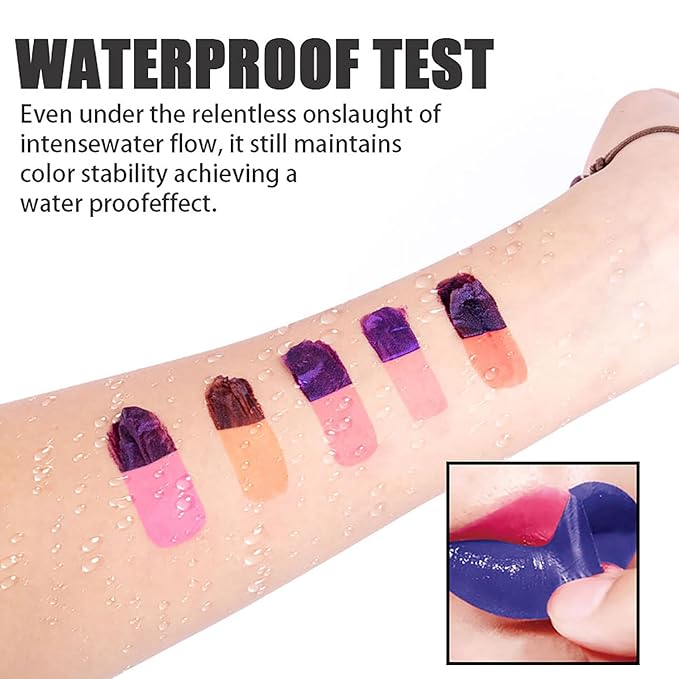 Peel Off Lip Stain -Lip Stain Peel Off Masque - Long Lasting, Waterproof and Transfer Proof Nude Lip Tint, Matte Finish Peel Off Makeup (04 First Kiss Stain)-VivaGrace Women