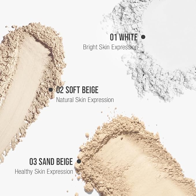 Finish Setting Pact - Blurs Pore & Fine Lines, Long-wearing, Matte Finish, Ideal for Oily Skin, Korean Makeup, 0.14 Oz. (03 Sand Beige, 0.14 Oz.)-VivaGrace Women