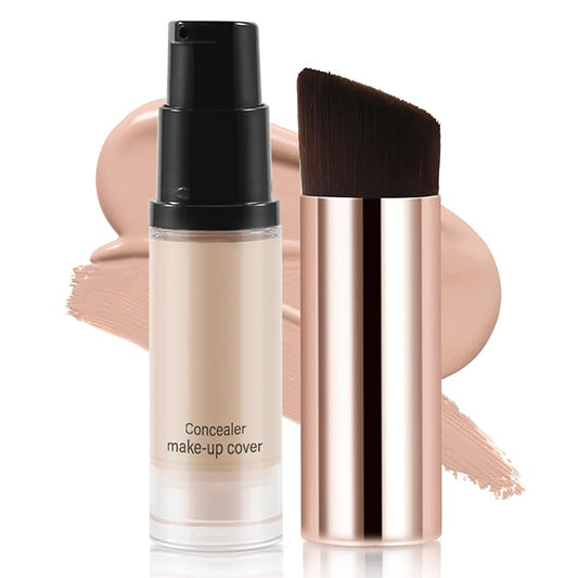 2pcs Liquid Concealer Set with Brush,Full Cover,Concealer Wand with Matte Finish,Corrects，Covers，Long Wear Up to 24hr-VivaGrace Women