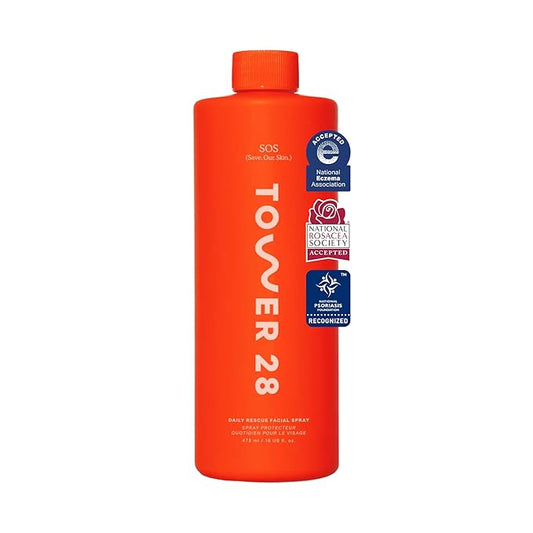 Tower 28 Beauty SOS Daily Rescue Facial Spray Jumbo Refill 16 oz / 480 mL-VivaGrace Women