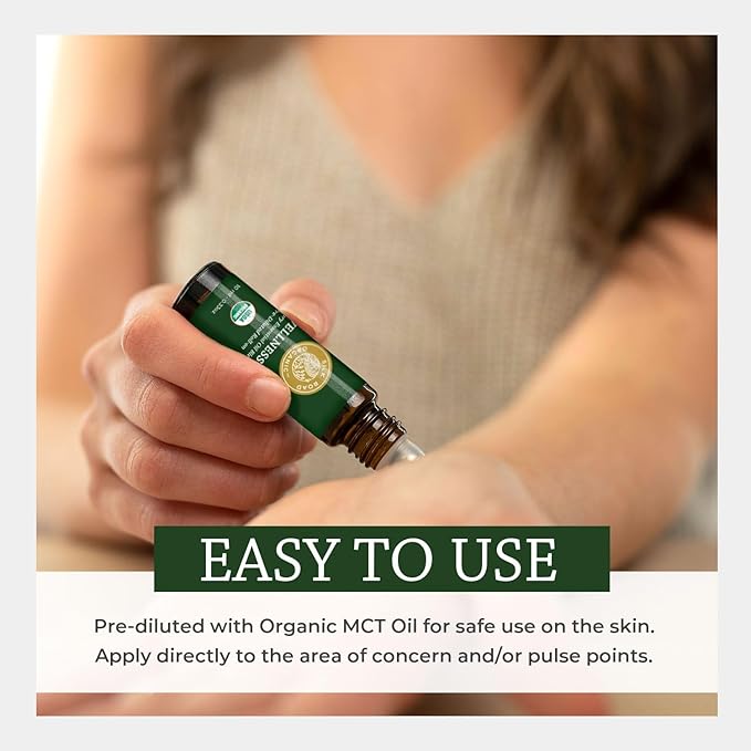 Silk Road Organic Wellness Essential Oil Vitality Blend Roll On - 100% Pure USDA Certified Frankincense, Cypress, Cedarwood, Clary Sage, Orange - Thrive Naturally, 10 ml Roller-VivaGrace Women