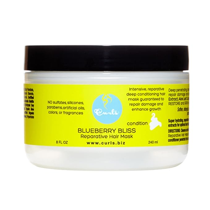 Curls Blueberry Bliss Reparative Hair Mask - 8 fl oz, Deep Conditioning, Repair, Protect, Restore, Detangle and Moisturize, For All Types-VivaGrace Women