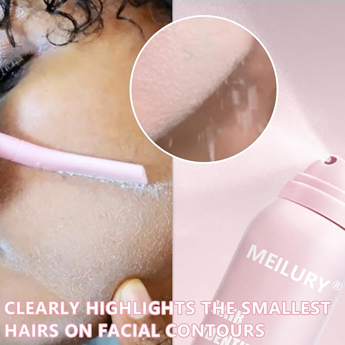 Hair Identifier Spray for Face Shaving,Moisturizing and Skin Care Dermaplaner Spray, Glow Reveal Face Spray for Face Dermaplaning, Peach Fuzz Remover for Women Face (1pc)-VivaGrace Women