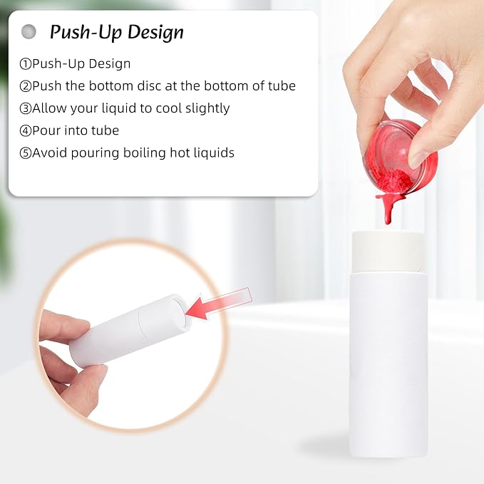 NICENEEDED 10 Pcs Paperboard Lip Balm Tubes, White Paper Lipstick Tube, Cardboard Empty Lip Gloss Container Solid Perfume Tube Cosmetic Box for DIY Lip Gloss Balm Chapstick-VivaGrace Women