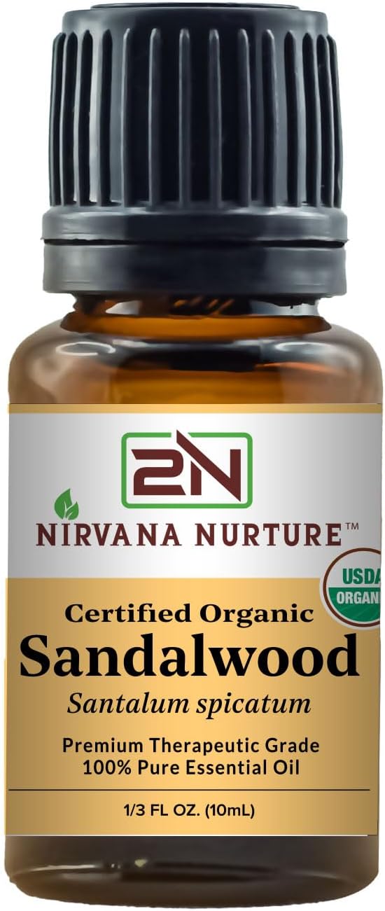 Sandalwood Essential Oil USDA Certified Organic 100% Pure Premium Therapeutic Grade, Undiluted - Aromatherapy Diffuser for Calm and Relaxation, Skin Care, Hair Care-VivaGrace Women