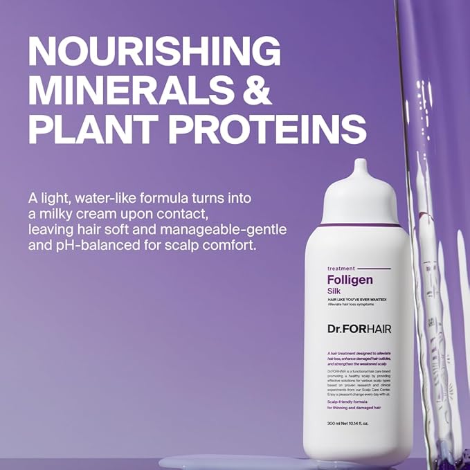 Dr.FORHAIR Folligen Silk Treatment 300 ml/10.14 fl. oz. | Damaged Scalp And Hair Care | Gentle, Nourishing & Strengthening-VivaGrace Women