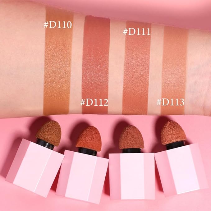evpct 2Pcs Soft Cream Velvet Liquid Blush Makeup for Cheeks Lips, Moisturizing Lightweight Blendable Feel Waterproof Long-Wearing Smudge Proof Natural Matte Finish Looking Dewy Cheek Tint D110 & D112-VivaGrace Women
