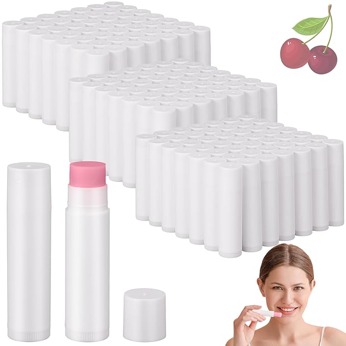 Demissle 150 Pcs Unlabeled Lip Balm Bulk Chapped Stick Blank Mini Lip Balm Gifts Moisturizing Lip Balms Favors for Women Homeless Wedding Bridal Shower Favors Baby Shower Guests Favors(Cherry)-VivaGrace Women