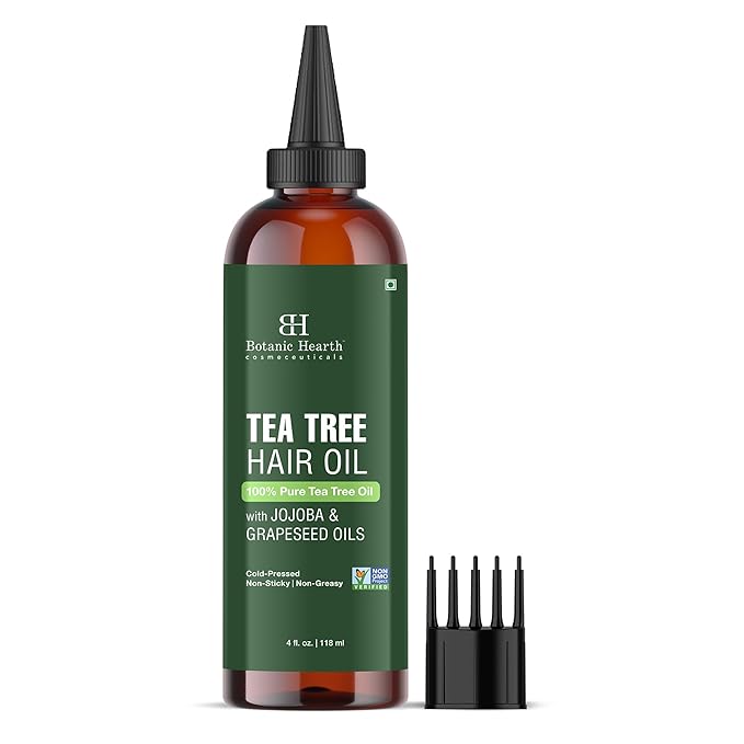 Botanic Hearth Tea Tree Oil For Hair (4 Fl Oz) | With Jojoba & Grapeseed Oils | Soothes Itchy Scalp & Fights Dandruff | Non Gmo Verified-VivaGrace Women