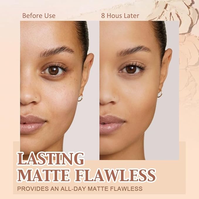 evpct Kaely Oil Control Pressed Face Powder, Get Smooth Flawless Fine Lines and Lightweight Finishing Foundation, Control Shine Long Lasting Waterproof Face Setting Powder Cosmetic, 03 Pure Beige-VivaGrace Women