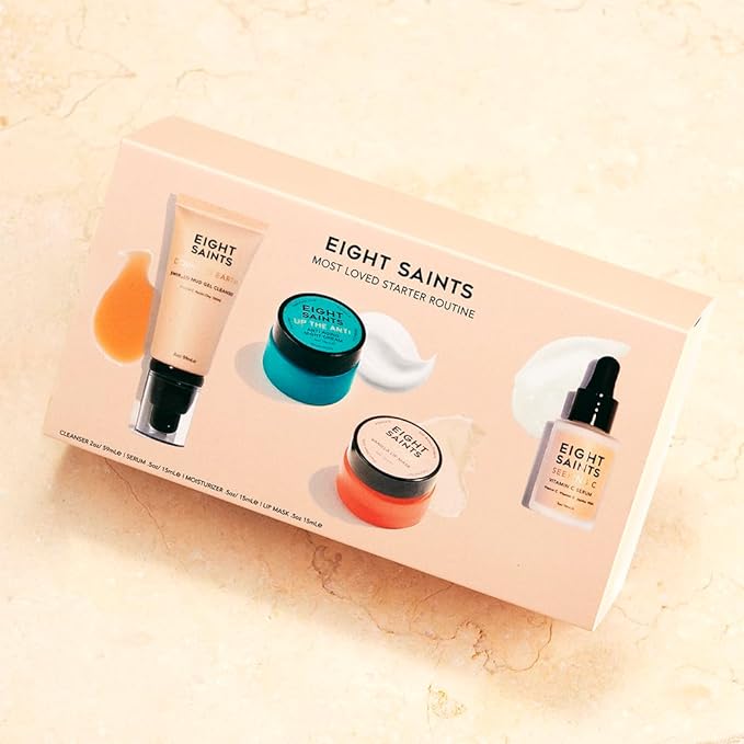 Eight Saints Skincare Most Loved Skincare Set, Face Wash, Vitamin C Face Serum, Niacinamide Anti Aging Cream, Lip Mask, Gift Set-VivaGrace Women
