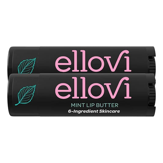 Natural Lip Butter Lip Balm - Mint - Pure Enough to Eat - Made With Just 6 Vegan Ingredients - Moisturizing Lip Care for All Day Hydration (2-Pack)-VivaGrace Women