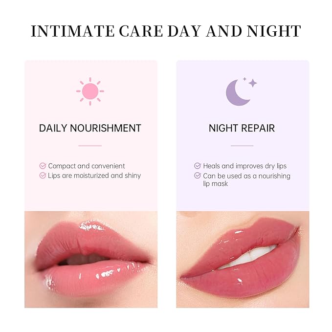 Moisturizing Lip Balm Butter for Dry Cracked Lips,Day/Night Hydrating Lip Mask, Ultra-Nourishing Lip Care Moisturizer for Soft, Smooth and Supple Lips (Vanilla)-VivaGrace Women