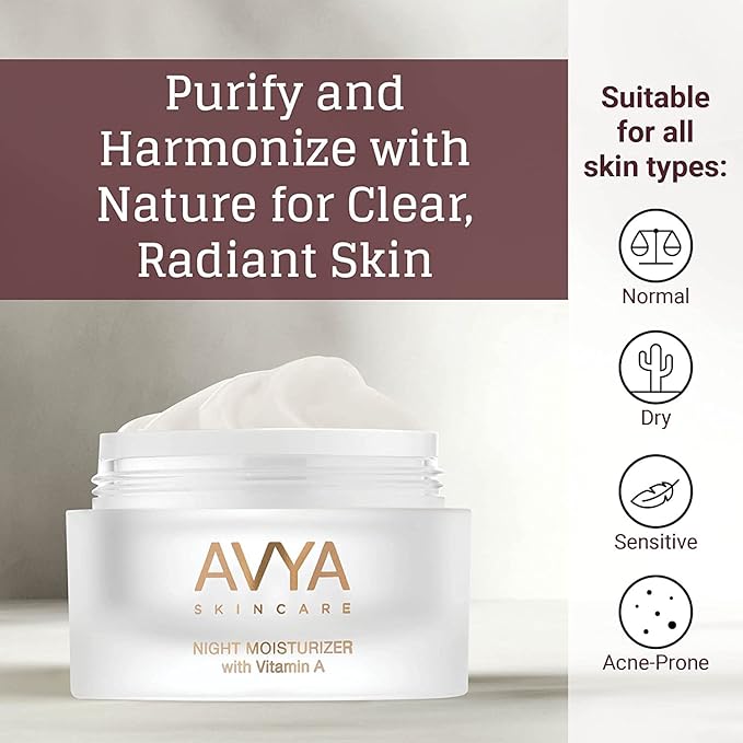 AVYA Night Moisturizer (0.34oz) - Advanced Ayurvedic Skincare/Retinol Cream with Antioxidants/Reduces Fine Lines and Wrinkles-VivaGrace Women